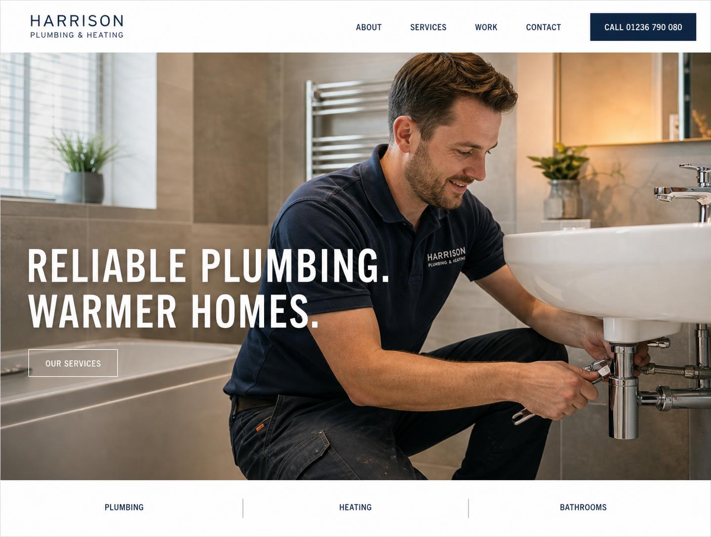 Harrison Plumbing & Heating website designed by Agavo